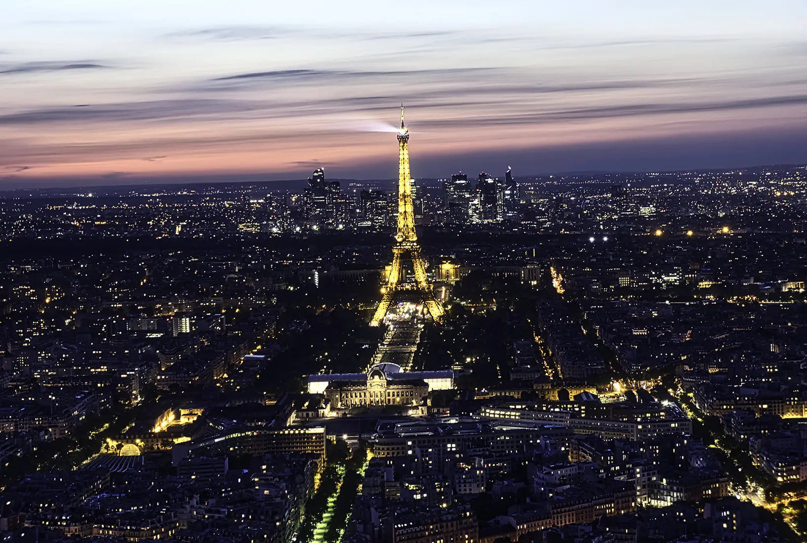 Paris Travel Print - City Skyline Eiffle Tower at night France Sunset - Office Home Decor - A4 A3 A2 - Festival Merch