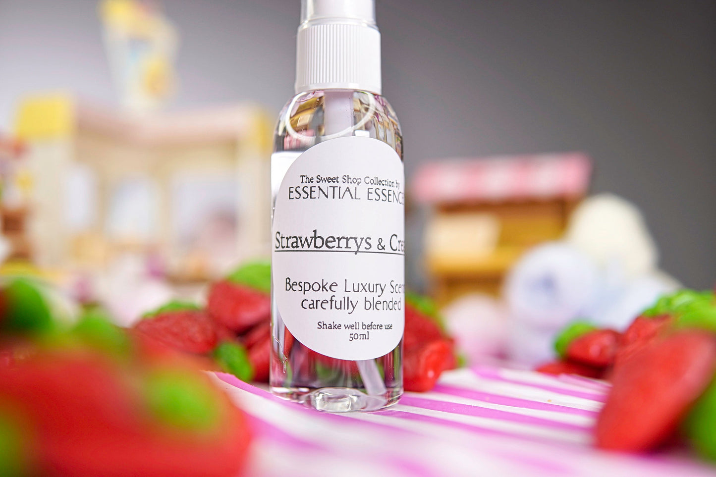 Strawberry's and Cream Room Spray - Pillow Mist - Linen Spray 50ml 5ml  Premium Fragrance Oil by Essential Essence™