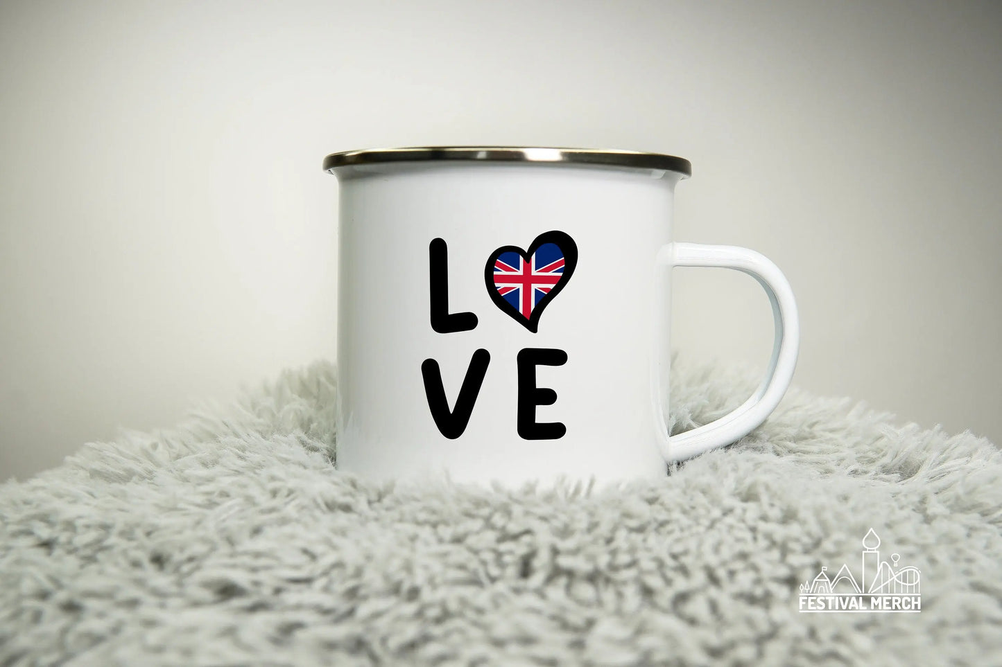 Personalised 12oz Camping Mug - (Any Flag) Eurovision Song Contest 2023 (Unofficial) Inspired - Enamel 350ml White Cup Travel Mug Music Fan