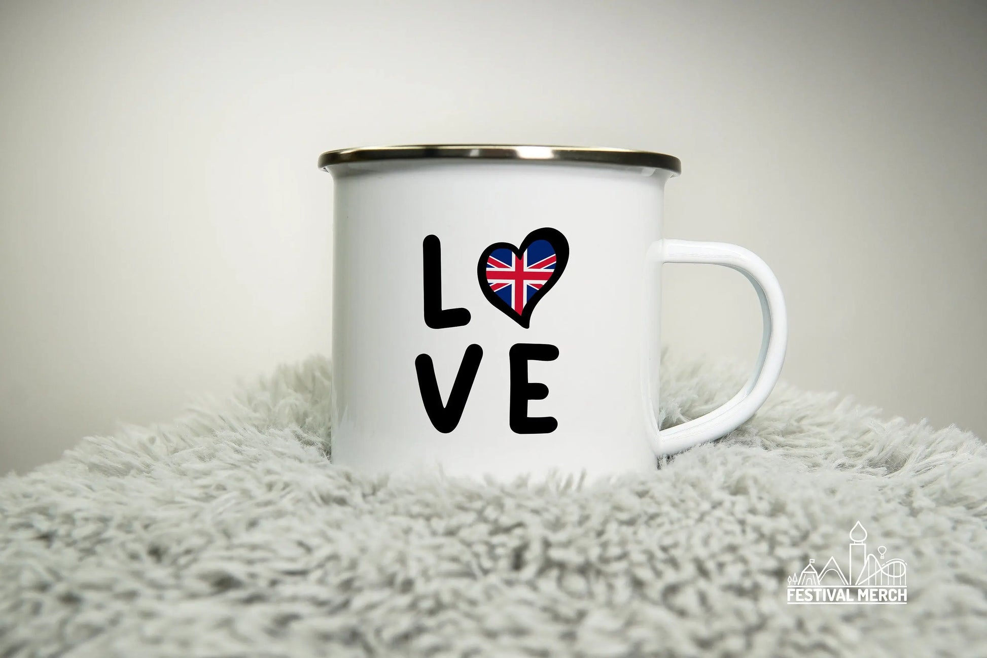 Personalised 12oz Camping Mug - (Any Flag) Eurovision Song Contest 2023 (Unofficial) Inspired - Enamel 350ml White Cup Travel Mug Music Fan