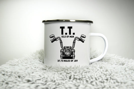 Isle of man TT -  12oz Camping Mug - Road racing Mug Motorbike Biker Gift for Dad Gift Biker Grandad Cup Super Bike