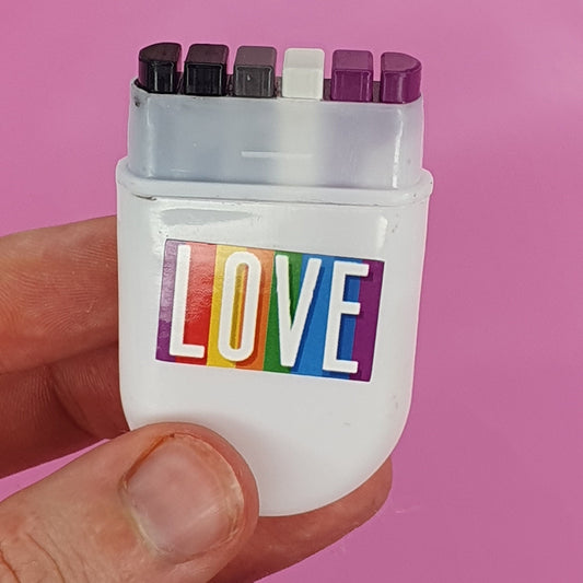 A Sexual Flag Face Paint Rainbow Fan Brush Face Paint - glide along your face - Pride Flag LGBT pansexual Festival Make up Party Gift Ace