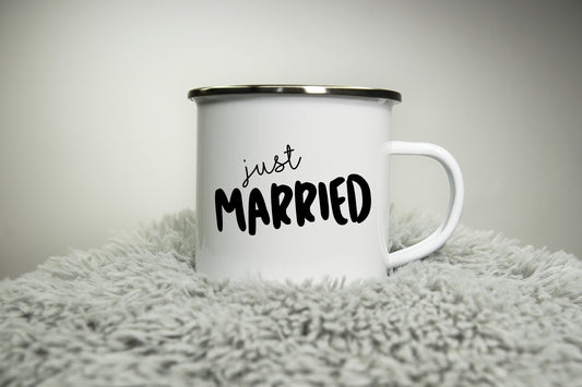 Just Married Mug - Personalised Cup - for bride groom brides maids maid of honour - Wedding Team Bride Bride Squad Bride to be